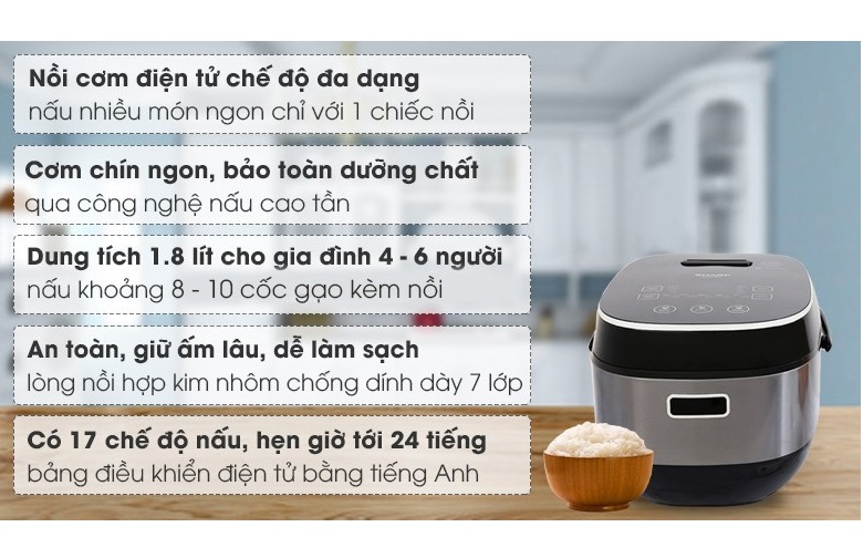 Nồi cơm điện cao tần Sharp KS-IH191V - Hàng chính hãng