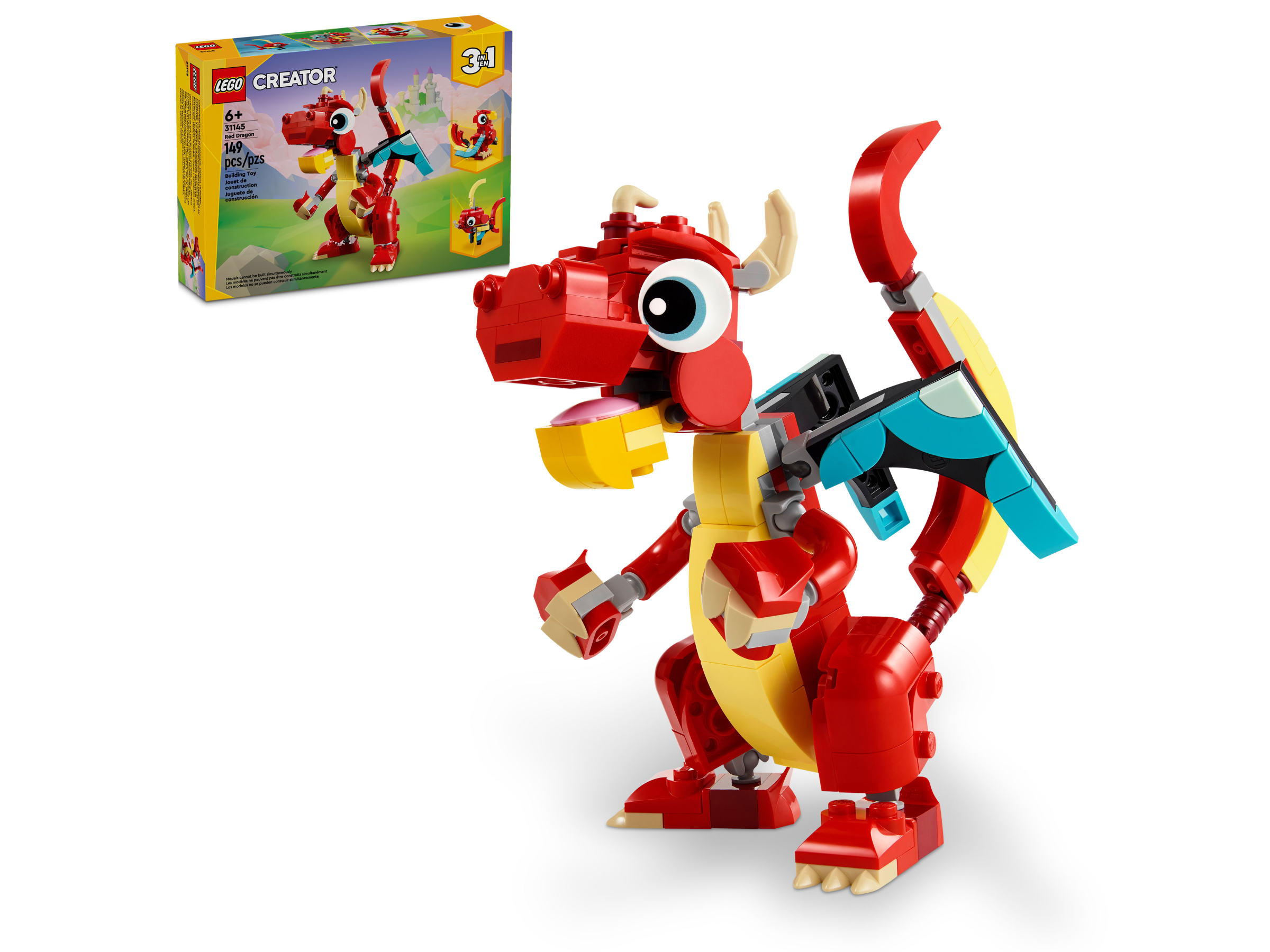 Đồ Chơi Lắp Ráp Rồng Đỏ May Mắn 3 In 1 - Red Dragon - Lego Creator 31145 (149 Mảnh Ghép)