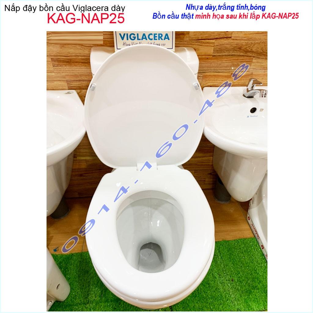 Nắp đậy bồn cầu Viglacera VI66-VI177, nắp bàn cầu cao cấp dày KAG-NAP25