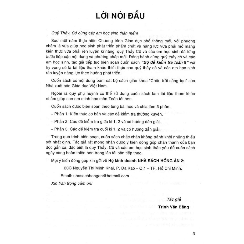 Bộ đề kiểm tra Toán 8 (bám sát SGK Chân trời sáng tạo)