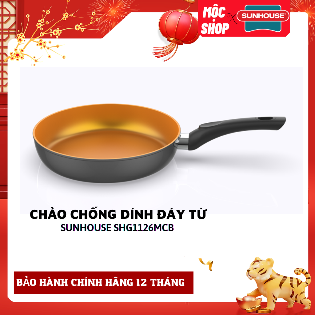 Chảo Chống Dính Đáy Từ Sunhouse Mama SHG1126MCB