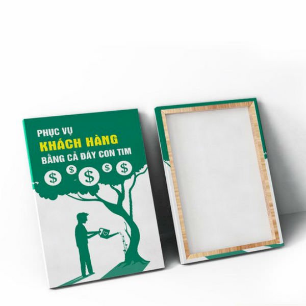 Tranh Tạo Động Lực "Phục Vụ Khách Hàng Bằng Cả Đáy Con Tim" W106