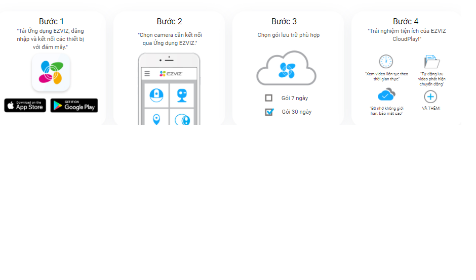 Thẻ lưu trữ đám mây Cho camera EZVIZ 7-days Cloud Card (Monthly), dung lượng lưu trữ 7 ngày, Hạn sử dụng 30 ngày - hàng chính hãng