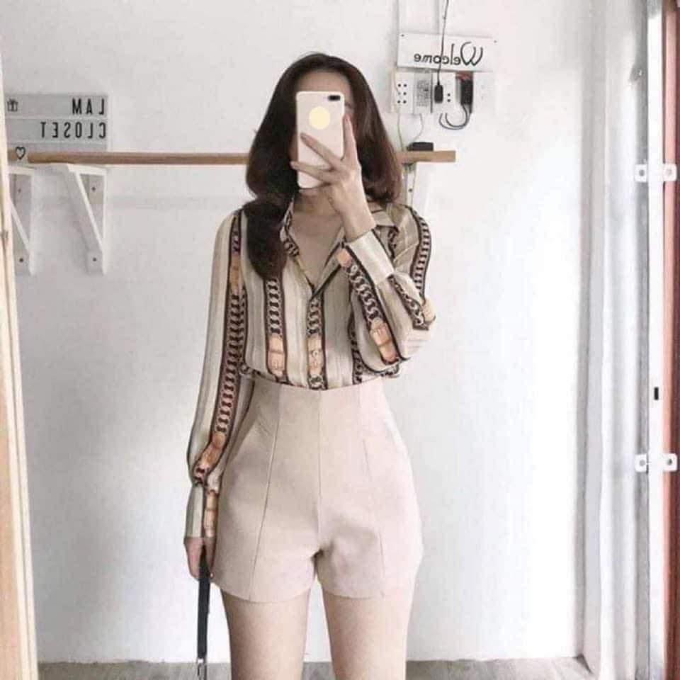 Quần short nữ cạp cao chất tuyết mưa Hana Boutique thoáng mát - QS005