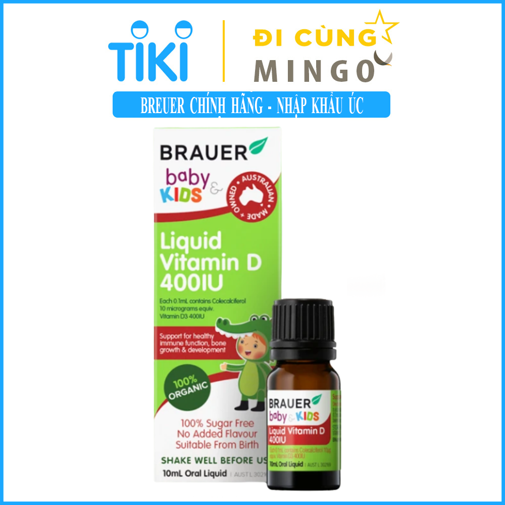 Viatmin D 400IU Brauer dành cho trẻ sơ sinh 10ml - Nhập khẩu Úc