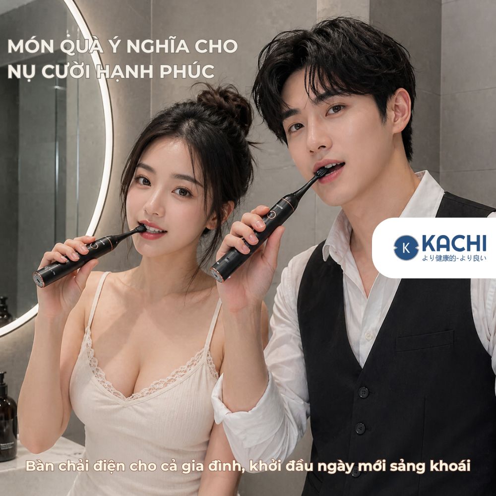 Bàn chải điện Kachi MK455 rung sóng âm dòng cao cấp - hàng chính hãng