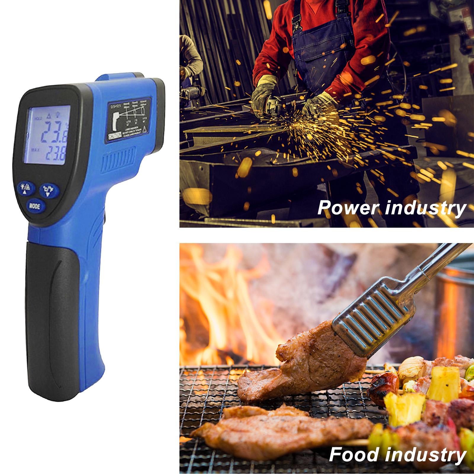 Infrared Temperature Measuring Gun Digital Display Industrial Thermometer No Touch Gun Thermometer with Backlight ℃/ ℉ Switchable -50~550℃