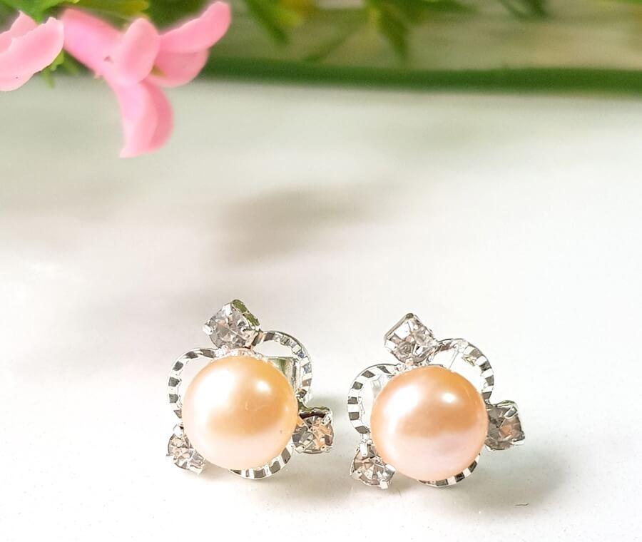 Bông Khuyên Tai Ngọc Trai Kiểu Nụ Cánh Sen - Trang Sức Cô Tấm - Lotus Pearl(6ly) - CTJ6806