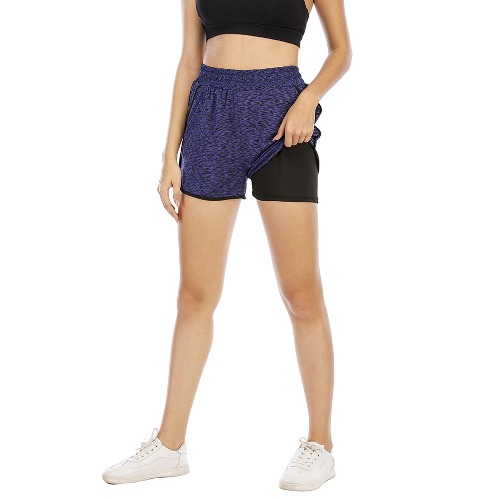 Quần short nữ thể thao 2 trong 1 tập thể dục, yoga với 2 túi phụ