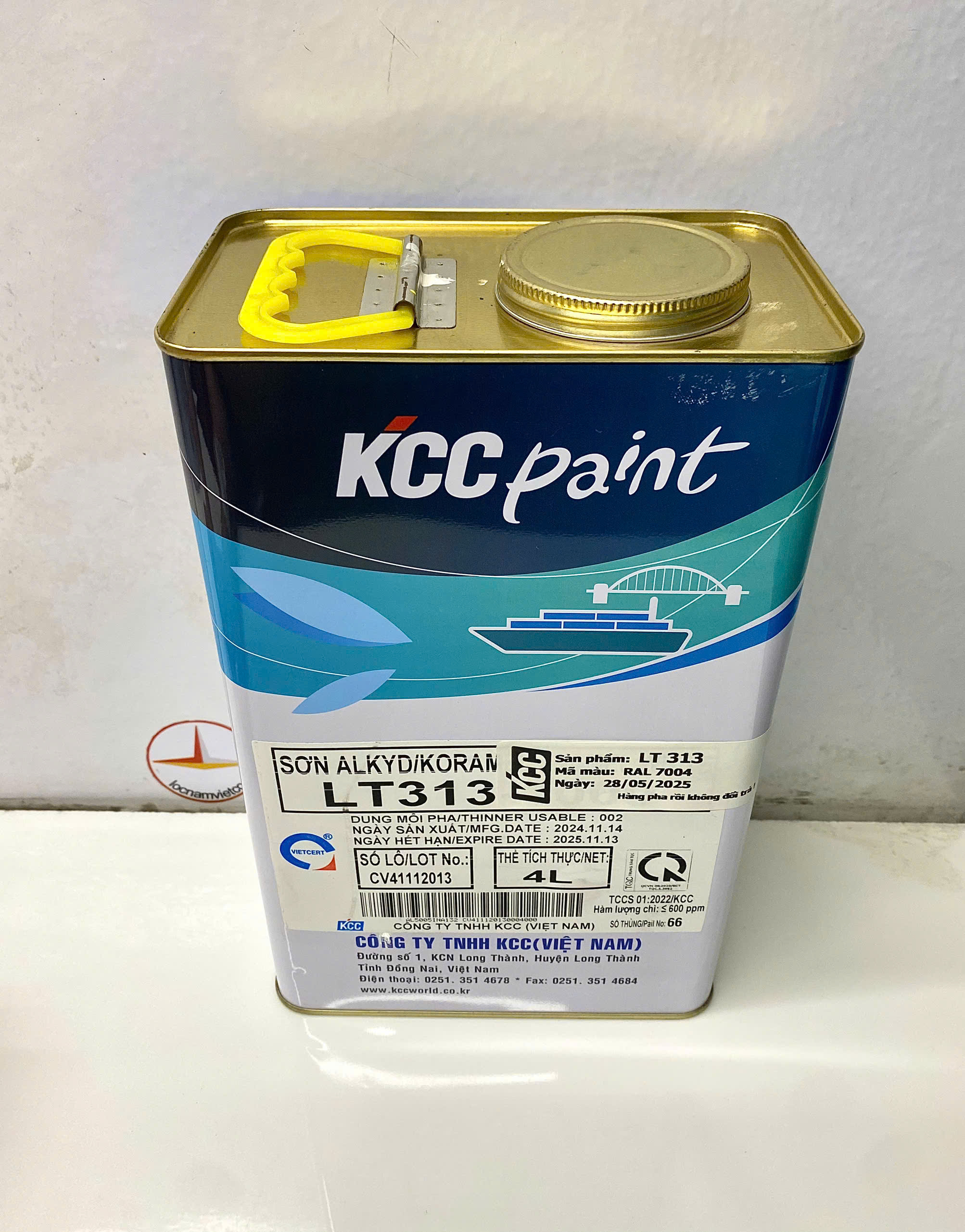 Sơn Alkyd KCC LT313 Base A màu xám RAL 7004 _4L