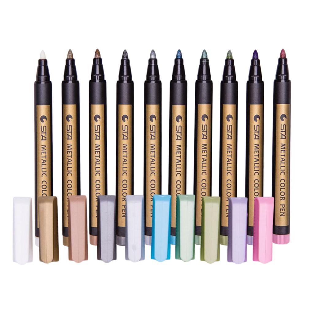 10 Colors Metallic Marker Pen For DIY Painting Drawing Album Card Making