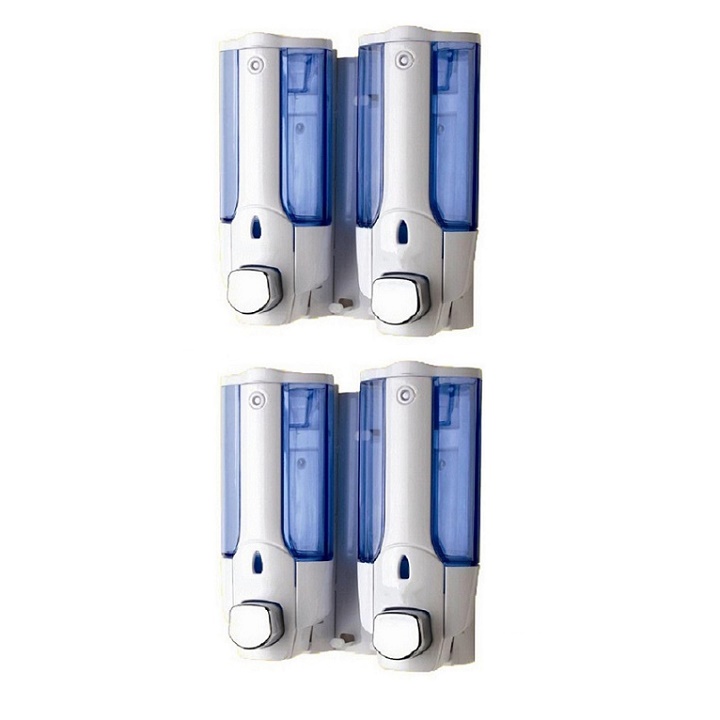 Bộ 2 Hộp Đựng Nước Rửa Tay Loại 2 Bình Nhấn Treo Tường Cao Cấp