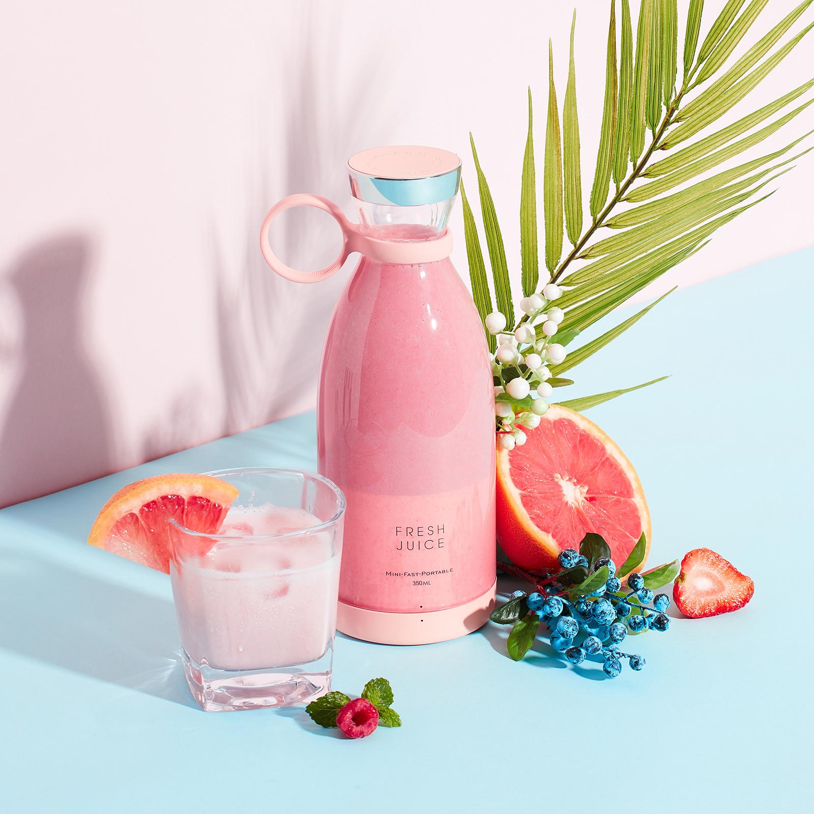 Máy xay sinh tố mini mini cầm tay 350ml Cup Juicer không dây sạc 4 lưỡi làm sinh tố, nghiền thức ăn cho trẻ em