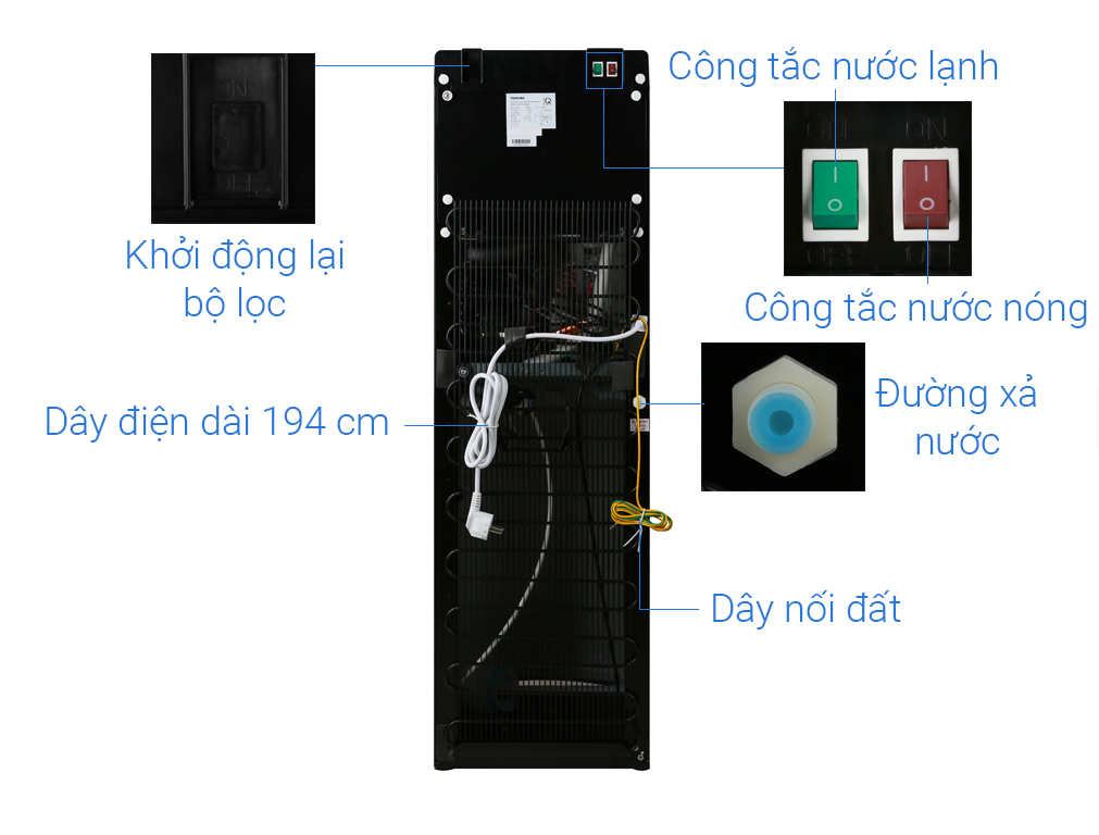 Cây Nước Nóng Lạnh Toshiba RWF-W1830BV 650W - Hàng Chính Hãng - Chỉ Giao Hà Nội