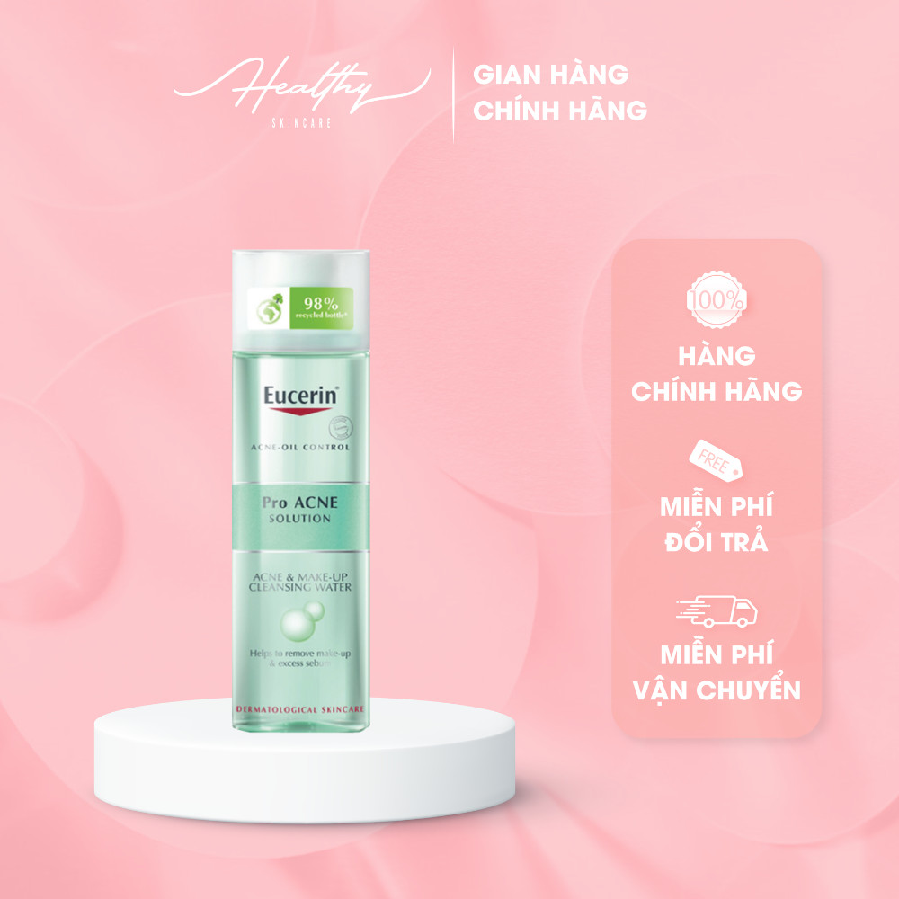 COMBO TẨY TRANG SẠCH SÂU VÀ GIẢM MỤN EUCERIN PRO ACNE MICELLAR WATER 200ML + EUCERIN PRO ACNE CLEANSING GEL 200ML