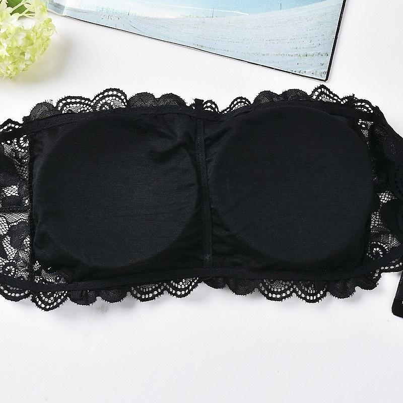 Áo bra quây áo ống REN KHÔNG DÂY, loại có đệm tháo dời được &amp; có 3 móc cài sau và Loại ko đệm, ko móc cài sau mềm mại, thoáng mát Nữ Women Ong Tua Rua