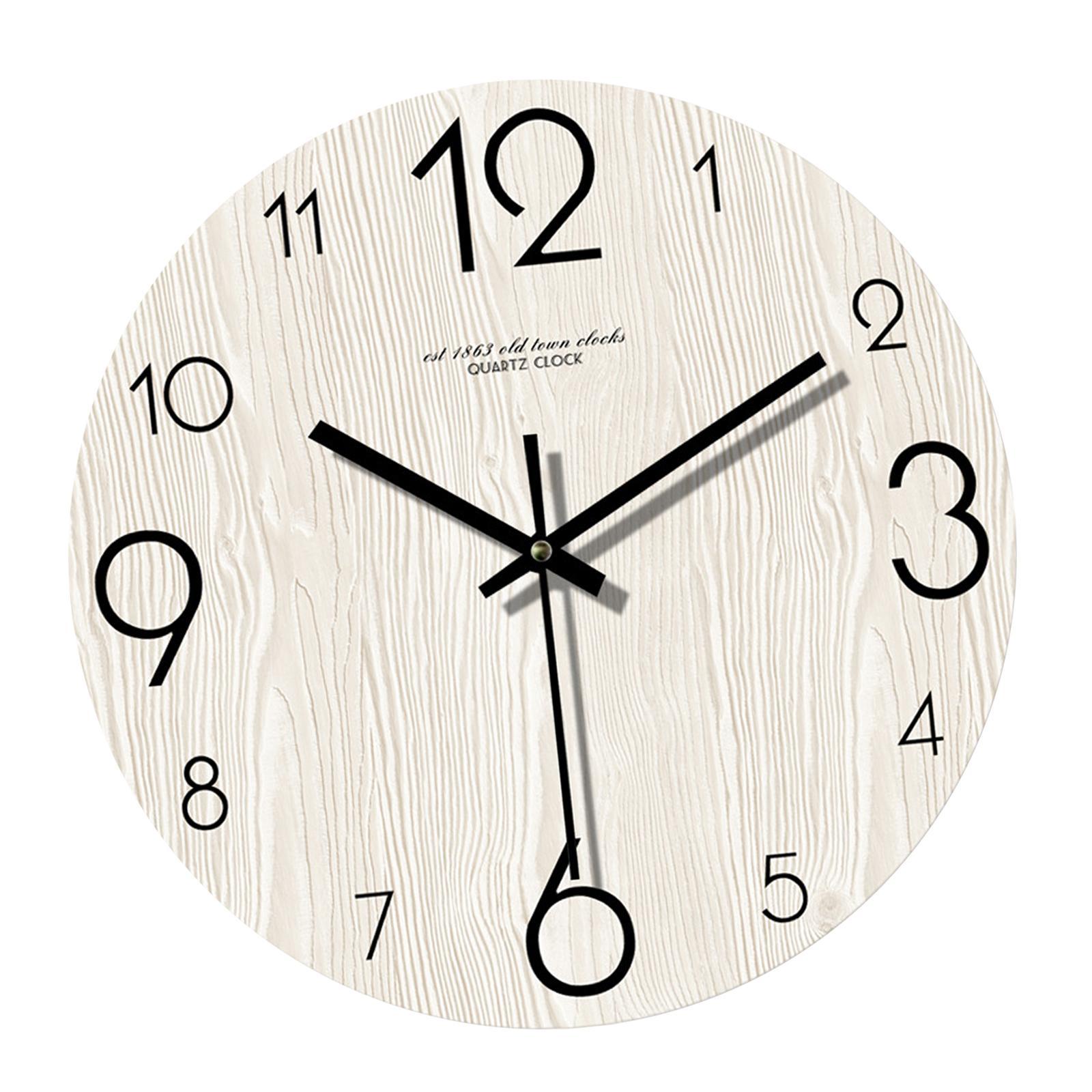 Wall Clock 12inch Fashion Non Ticking Clock for Bedroom Living Room Home