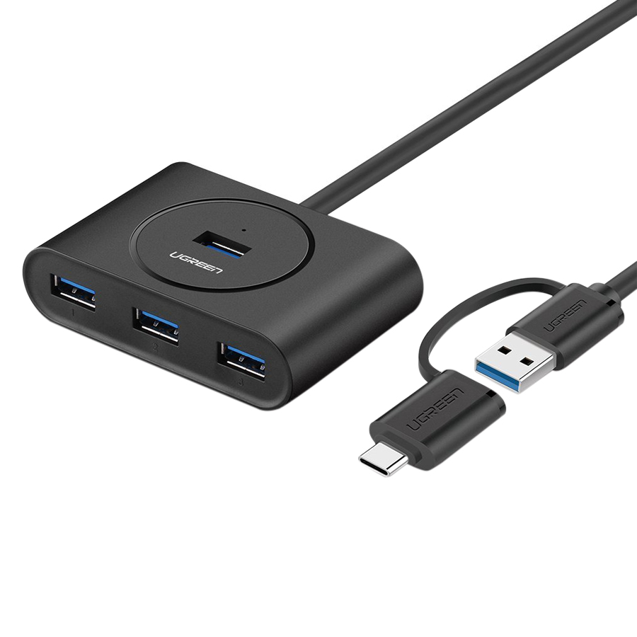 Bộ Chuyển Đổi Ugreen USB Type-C USB-A Sang 4 x USB 3.0 - Hàng Chính Hãng