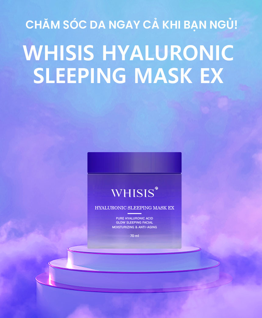 Mặt nạ ngủ cấp ẩm, chống lão hóa WHISIS HYALURONIC SLEEPING MASK EX - 70ml