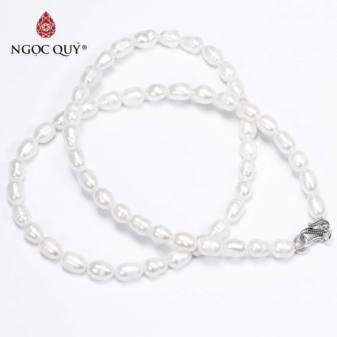 Chuỗi cổ ngọc trai nuôi 8x6mm - Ngọc Quý Gemstones