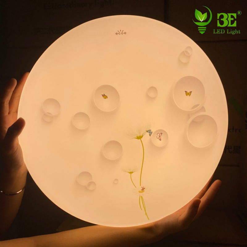 Đèn Ốp Trần 3E LED LIGHT Hoạ Tiết Giọt Sương 3 Chế Độ Ánh Sáng Công Suất 24W