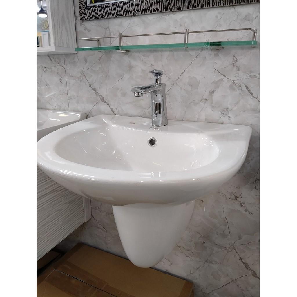 Lavabo/chậu rửa mặt treo tường màu trắng, mã W02C