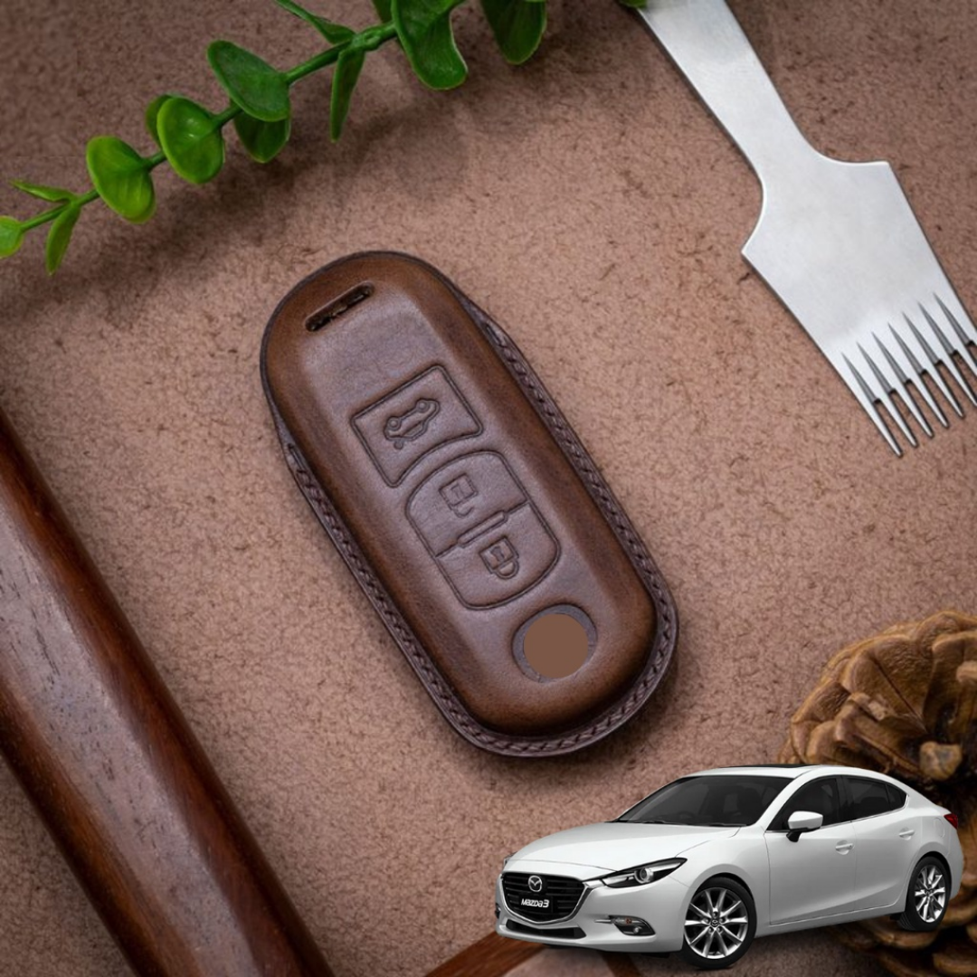 Bao Da Chìa Khóa ô tô MAZDA 3 | Bọc chìa khóa ô tô da thật khâu tay