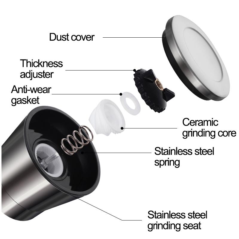 Nhà Máy Hạt Tiêu Gia Vị Jar Gia Vị Mài Chai Muối Và Hạt Tiêu Đen Xay Shakers Kính Thép Không Gỉ Nhà Bếp Canister Set