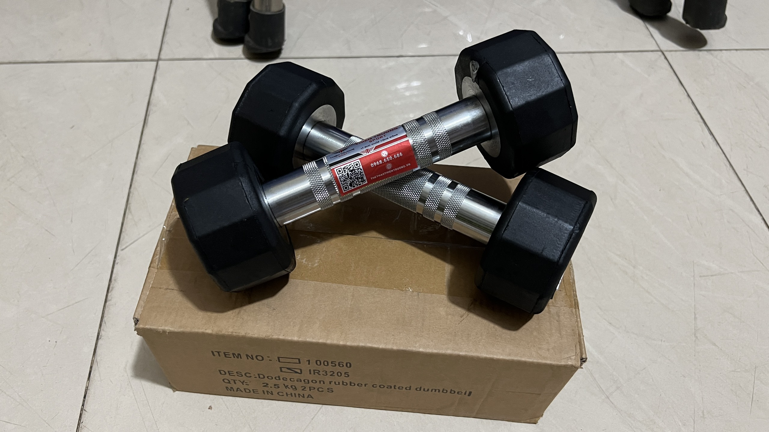 Tạ tay bọc cao su Iron Grip 12.5kg 1 quả T THIEN TRUONG SPORT