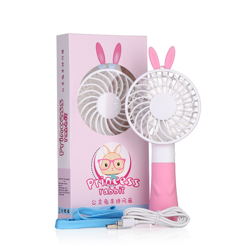 Quạt sạc mini cầm tay Hàn Quốc hình tai thỏ kiểu dáng xinh xắn rất được yêu thích