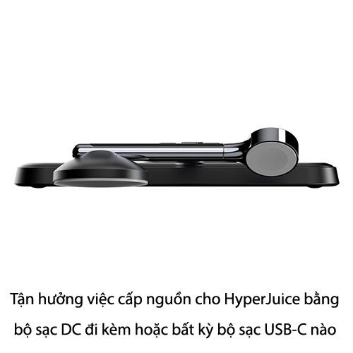 ĐẾ SẠC KHÔNG DÂY 4 THIẾT BỊ HYPE RJUICE 4-IN-1 WIRELESS PORTABLE &amp; TRAVEL HJ-499QM hỗ trợ đang năng - hàng chính hãng