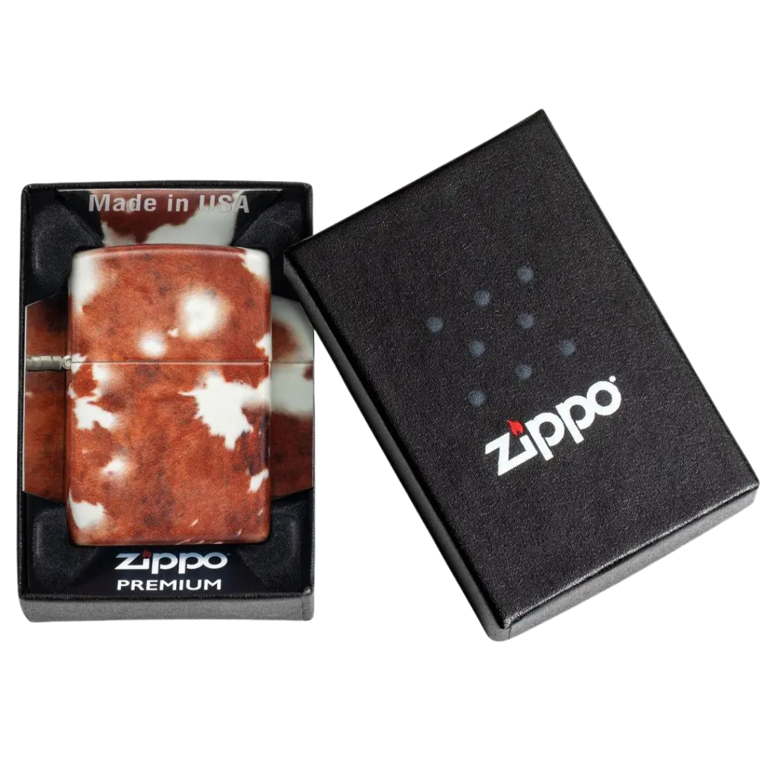 Bật Lửa Zippo Chính Hãng Mỹ Cow Print Design  – Thiết Kế Da Bò Độc Bản, Chống Gió, Quà Tặng Đẳng Cấp