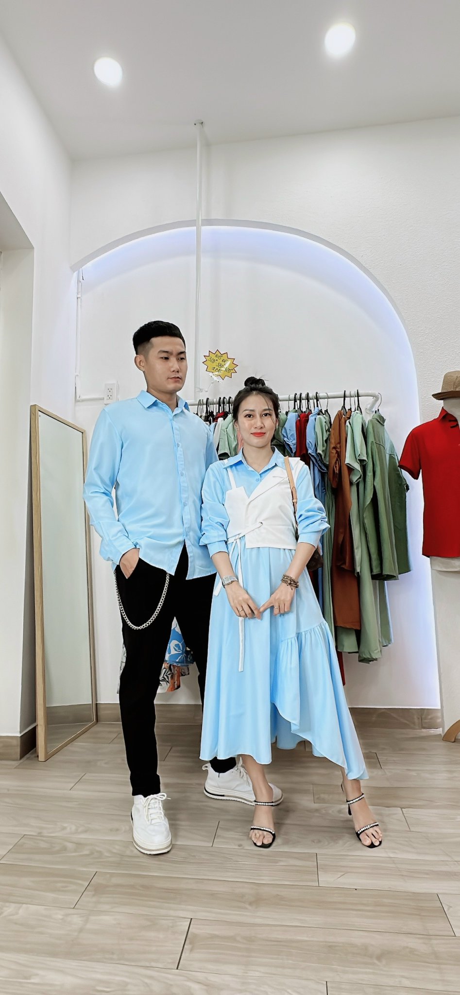 Set đồ đôi nam nữ hình thật giá rẻ Couple Tina - AV014