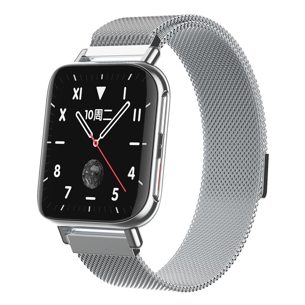 Bluetooth4.0 Smart Watch Heart Rate Sleep Monitor Full Touch Black Steel