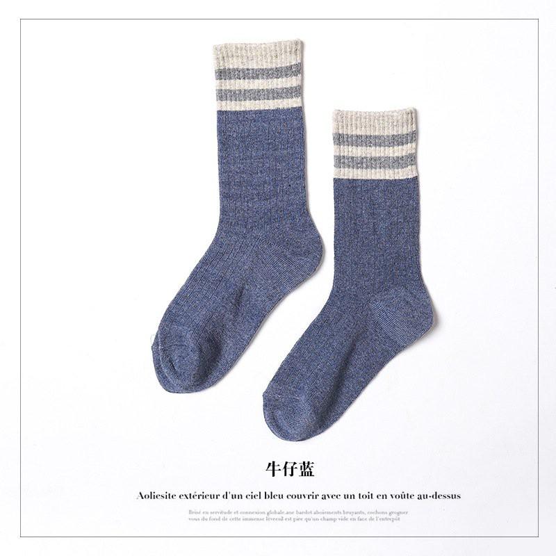 Tất cao cổ, tất nhún cổ viền sọc dệt kim nhiều màu sắc cực xinh T/144