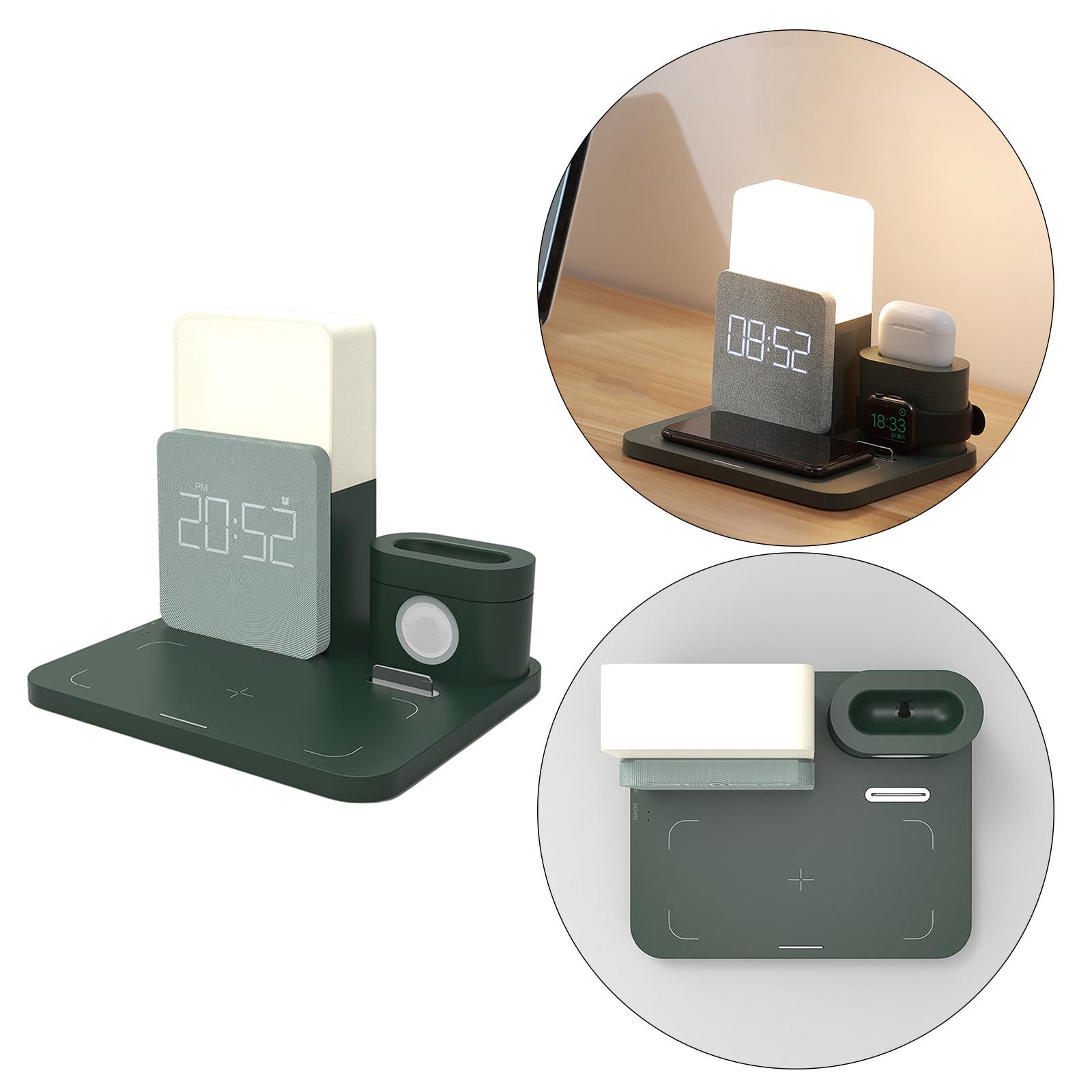 Wireless Charging Dock Wireless Charger Night light Clock For iPhone