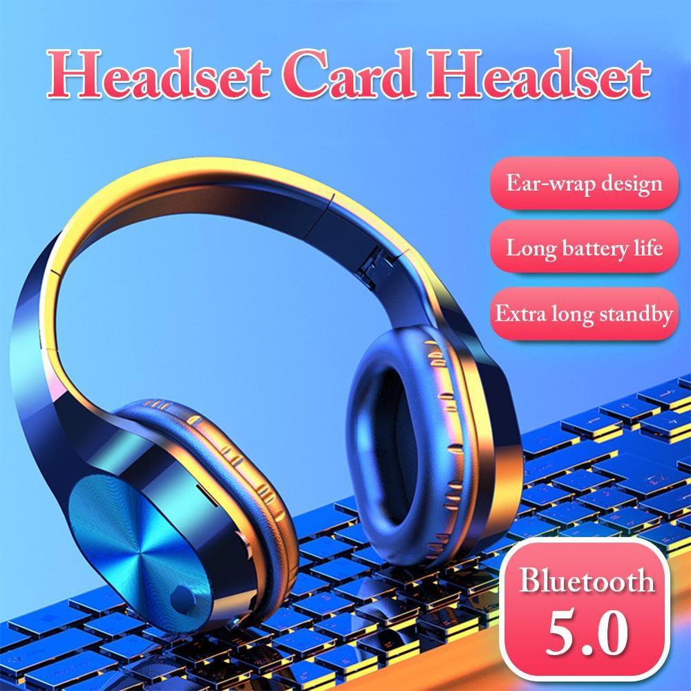 2020 Mới T5 Bluetooth Tai Nghe Stereo Không Dây Tai Nghe Có Thể Gập Lại Thấp Bass Tai Nghe Có Thể Điều Chỉnh Tai Nghe Nhét Tai Có Mic/Thẻ TF
