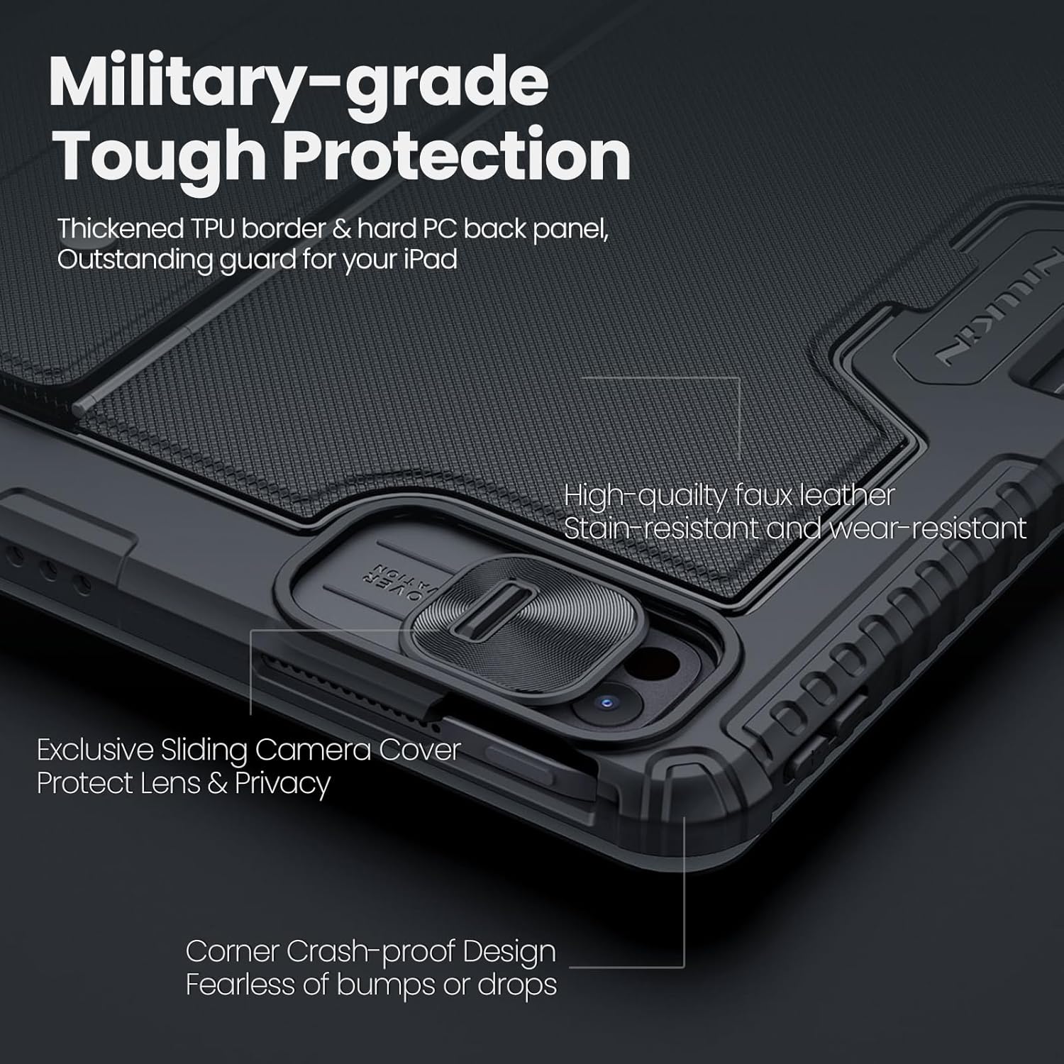 Bao Da Kèm Bàn Phím cho iPad Pro 11 inch &amp; iPad Pro 13 inch M4 2024 Nillkin Bumper Combo Case Keyboard (Có Đèn Nền Backlit Keyboard) - Hàng Chính Hãng