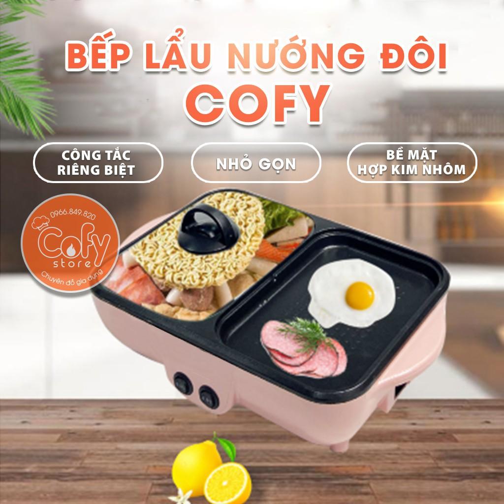 Nồi Lẩu Kiêm Nướng 2in1 Mini Hàn Quốc, Bếp Lẩu Nướng Đa Năng Cao Cấp.