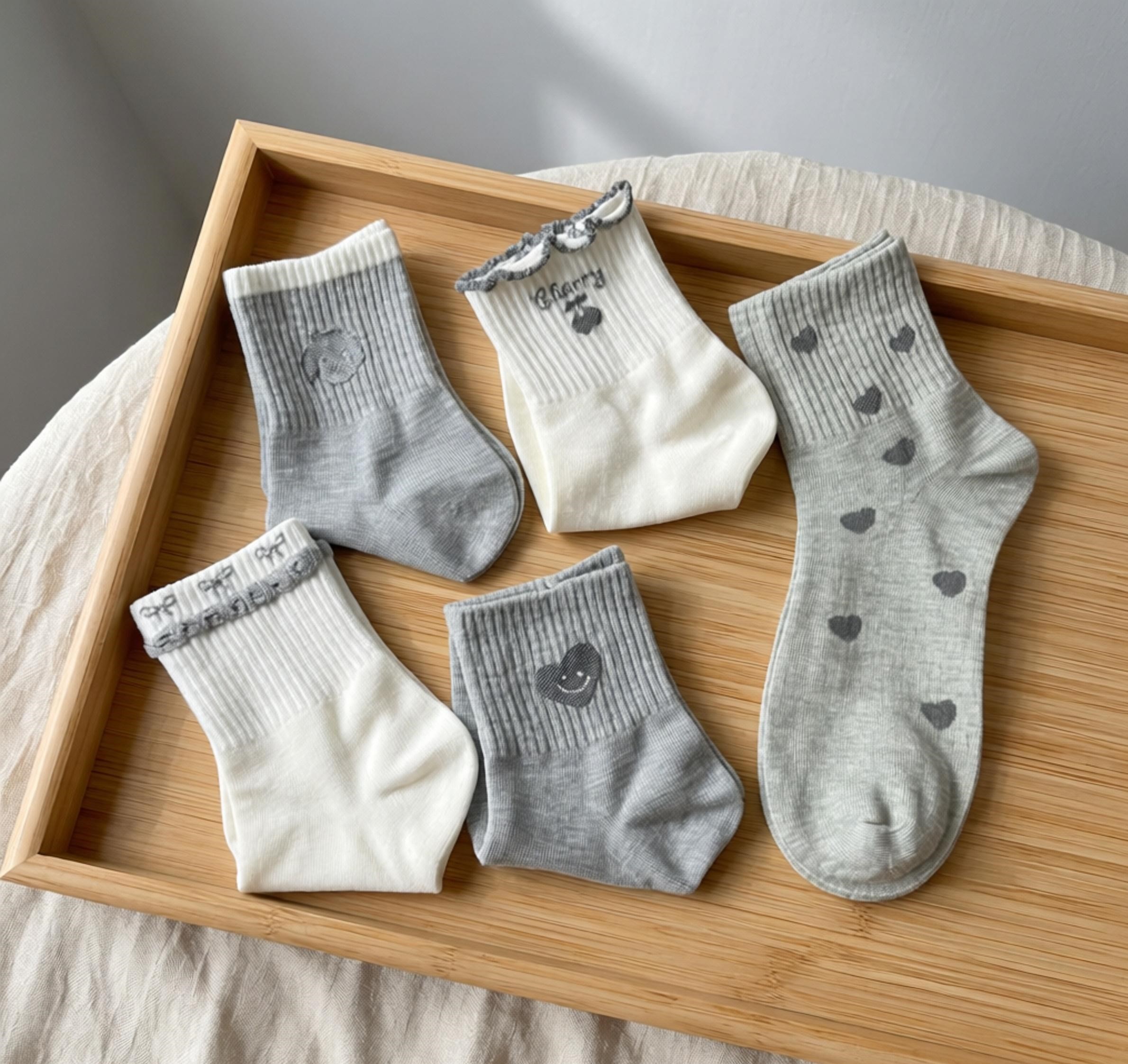 SET 5 ĐÔI TẤT VỚ NỮ CAO CỔ MÃ 17 DÀNH CHO NỮ