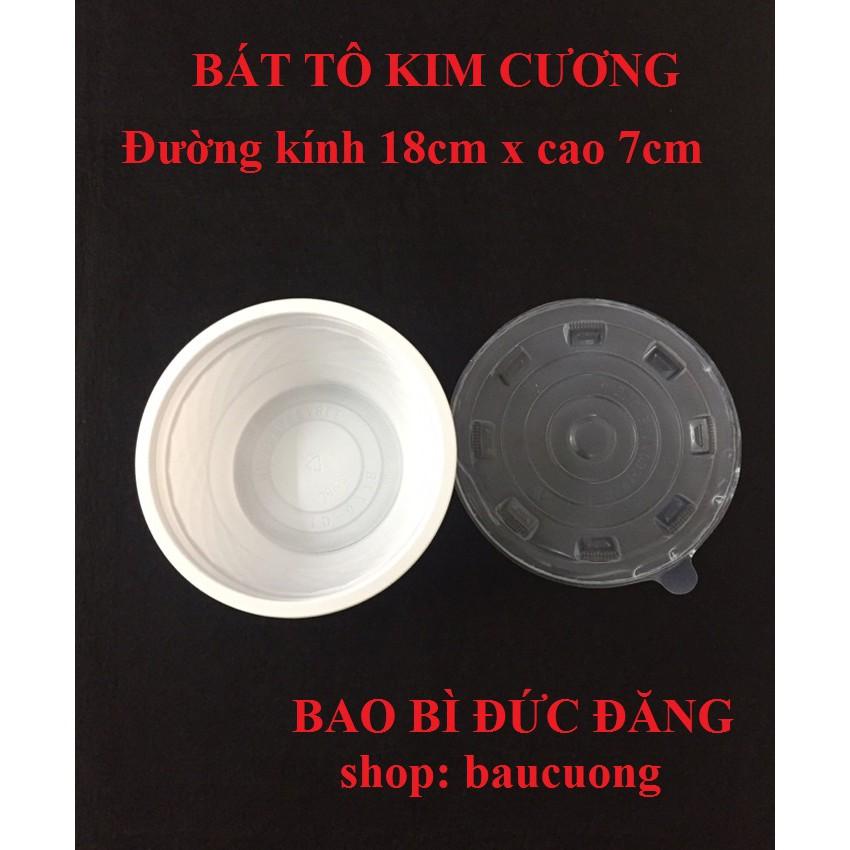 Set 50 bát, tô nhựa đựng bún, phở, đồ mang về có nắp