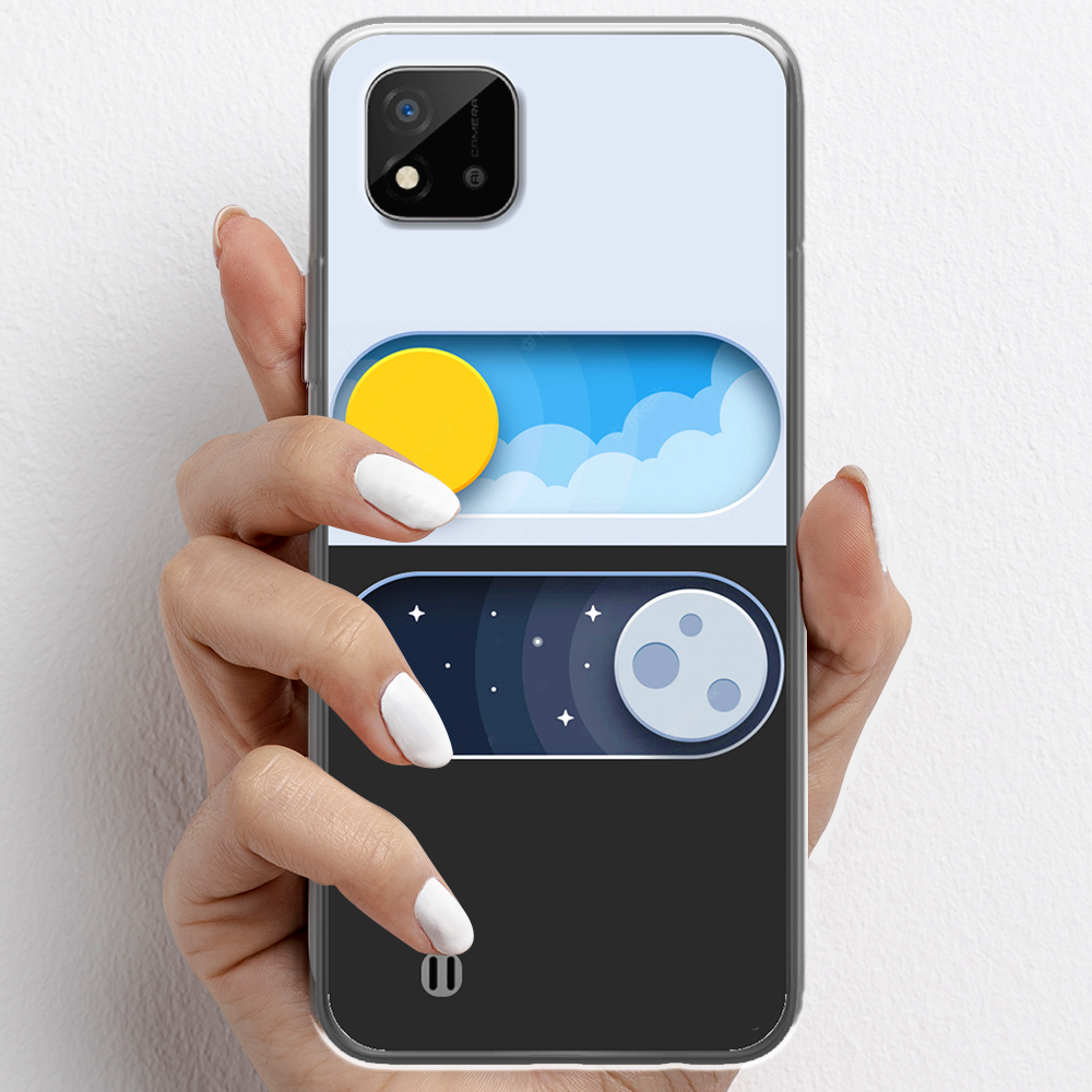 Ốp lưng cho Realme C20 nhựa TPU mẫu Ngày đêm