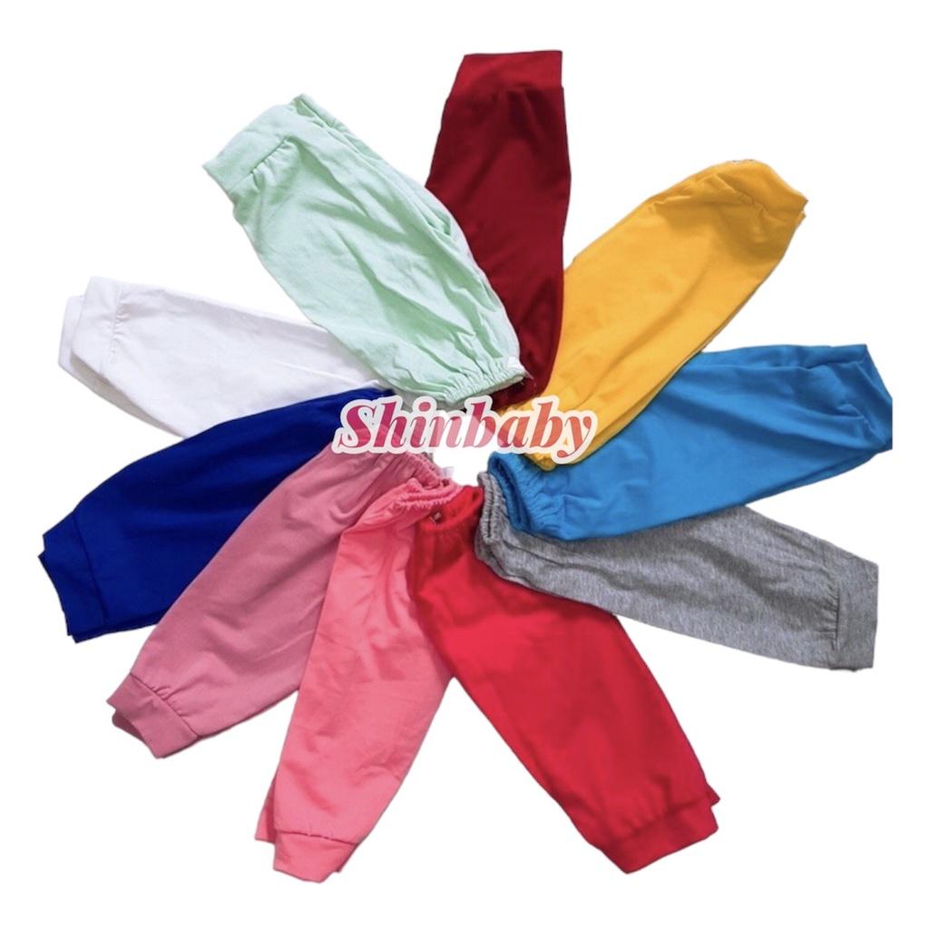 Set 10 quần dài trơn nhiều màu cho bé trai bé gái vải cotton mỏng mềm mát thoải mái