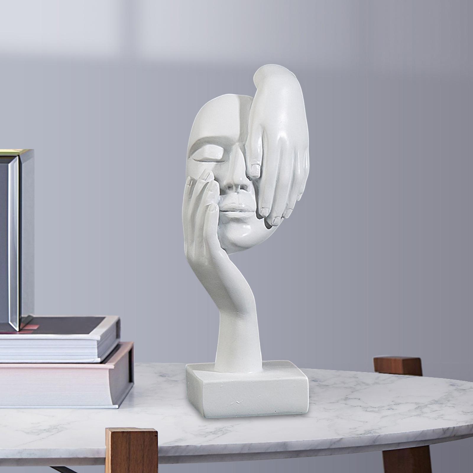 Creative Thinker Statue, Figurines Resin Ornament, Decoration Abstract Face Sculpture for Desktop Office Home Bookshelf Wedding Gift