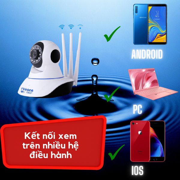 Camera Wifi Trong Nhà Yoosee 3.0 Full HD, 3 Râu, Xoay 360 độ , Đàm Thoại 2 Chiều, Cảm Biến Báo Động – Hàng nhập khẩu