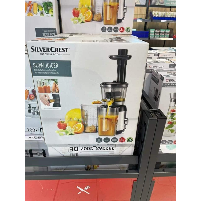 Máy Ép Chậm SILVERCREST, Máy Ép Trái Cây, Hoa Quả, Công Suất 300W, Khay Nước Ép 600ml, Nhập Đức, BH 12 Tháng