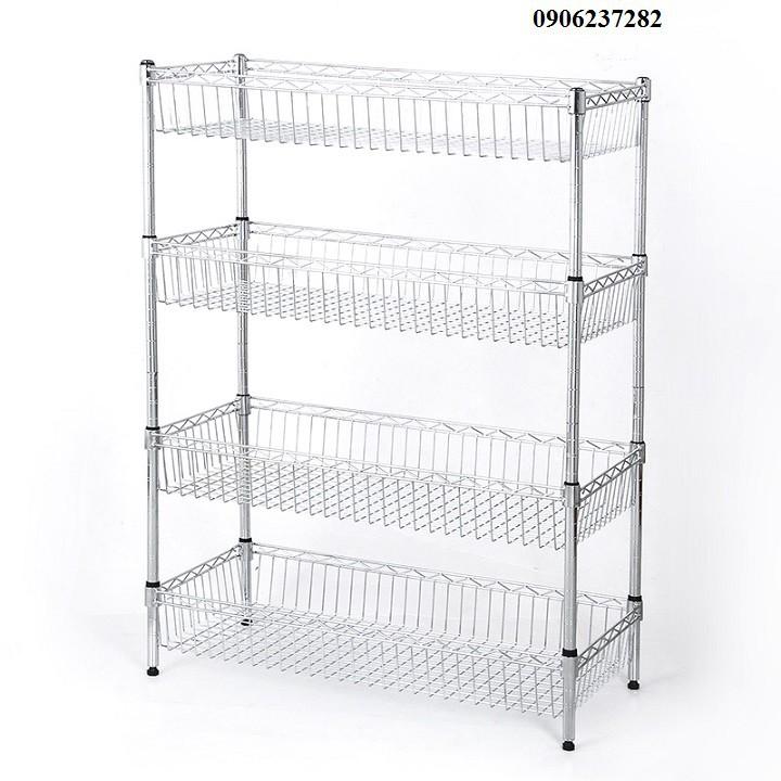 Kệ bếp inox để rau củ 4 tầng, 3 tầng - giá kệ nhà bếp đa năng