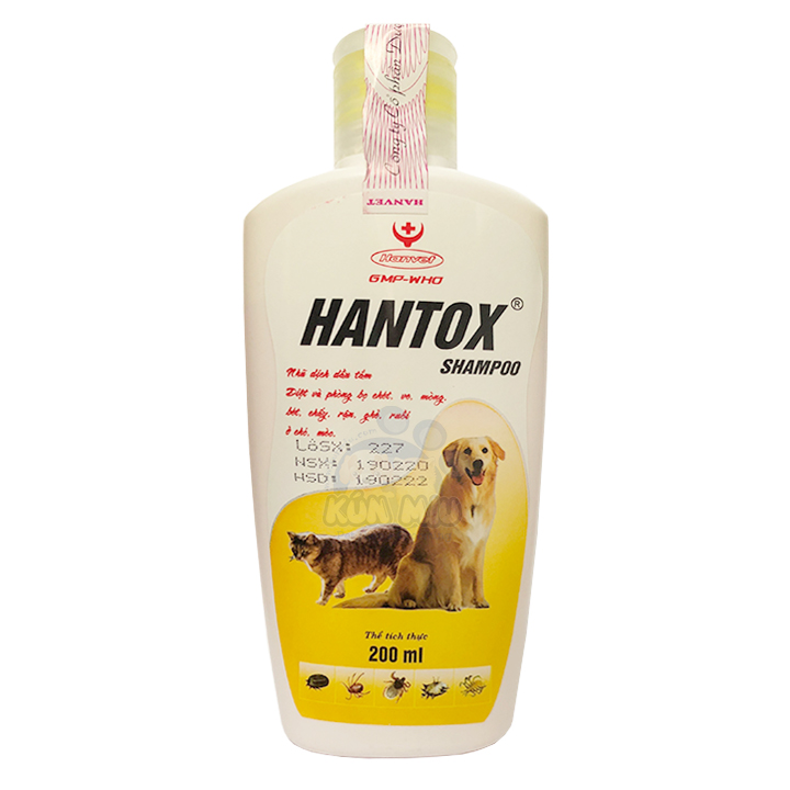 Dầu Tắm Trị Bọ Chét, Ve, Ghẻ, Rận Chó Mèo Hanvet Hantox 200ml