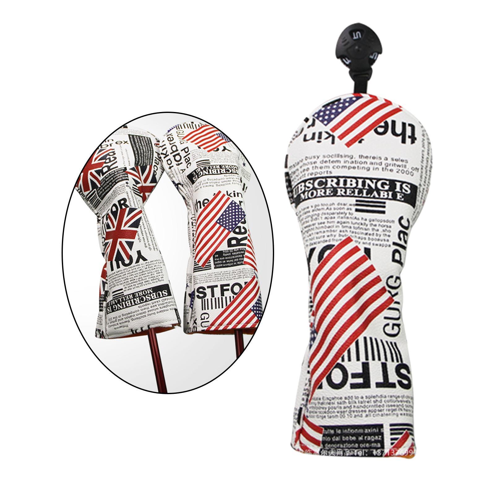 2x Durable PU Golf wood top Cover Golf Club Headcover for Travel Golf Club