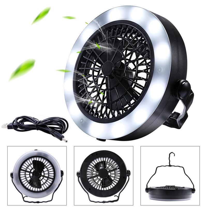 Quạt cắm trại đa năng 3 trong 1 có đèn LED cổng USB